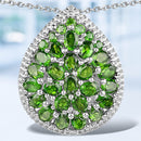 4.65 Carat Genuine Chrome Diopside .925 Sterling Silver Pendant-1