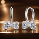 925 Sterling Silver Moissanite 0.20 Carat Earrings Plated White Gold for Women-1