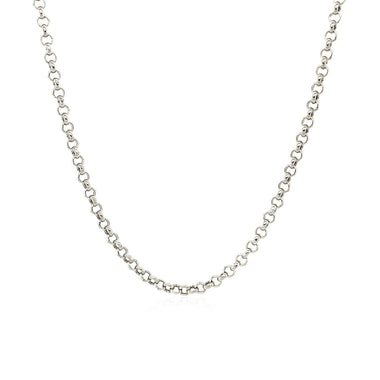 2.3mm 14k White Gold Rolo Chain - 0