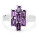 2.80 Carat Genuine Amethyst .925 Sterling Silver Ring-3