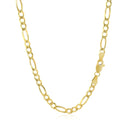 10K Yellow Gold Solid Figaro Chain (3.70 mm)-3