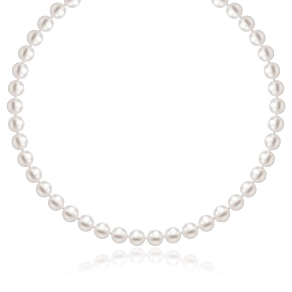 14k Yellow Gold Necklace with White Freshwater Cultured Pearls (6.0mm to 6.5mm)