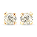 1.01 Carat Genuine LB Diamond 14K Yellow Gold Earrings-1