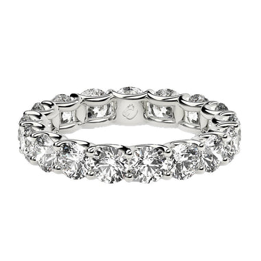 Round Cut Lab Grown Diamond Eternity Ring in 14k White Gold (3 cttw FG/VS2) - 0