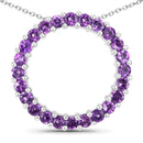 0.72 Carat Genuine Amethyst .925 Sterling Silver Pendant-1