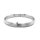 Classic Floral Carved Bangle in 14k White Gold (8.0mm)-3