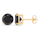 4.77 Carat Genuine Black Diamond 14K Yellow Gold Earrings-2