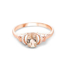 0.75 Carat Genuine Morganite and White Diamond 14K Rose Gold Ring-3