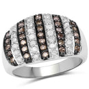 0.83 Carat Genuine Champagne Diamond and White Diamond .925 Sterling Silver Ring-1