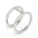 14k White Gold Dual Band Bridge Style Diamond Ring (3/8 cttw)-3