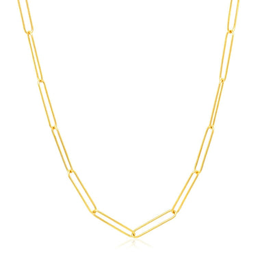14k Yellow Gold Wire Paperclip Chain (2.7mm) - 0