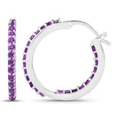 1.44 Carat Genuine Amethyst .925 Sterling Silver Earrings-2