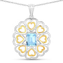 2.60 Carat Genuine Blue Topaz .925 Sterling Silver Pendant-1