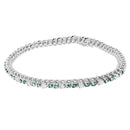 14K White Gold 4 5/8 Cttw Alternating White and Blue Diamond Martini Set Tennis Bracelet (H-I Color, I1-I2 Clarity) - 7" Inches-2