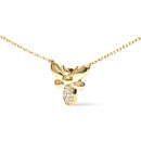 10K Yellow Gold Diamond Accented Bumble Bee Pendant 18" Inch Necklace (H-I Color, I1-I2 Clarity)-3