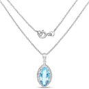8.22 Carat Genuine Swiss Blue Topaz .925 Sterling Silver Pendant-2