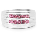 1.00 Carat Genuine Pink Tourmaline .925 Sterling Silver Ring-3