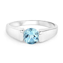 1.05 Carat Genuine Blue Topaz .925 Sterling Silver Ring-2