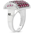 3.01 Carat Genuine Ruby & White Diamond .925 Sterling Silver Ring-2