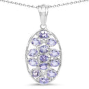 2.21 Carat Genuine Tanzanite .925 Sterling Silver Pendant-1