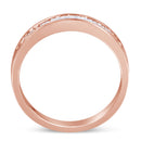 10K Rose Gold over .925 Sterling Silver 1/5 Cttw Diamond Channel-Set Stackable Band Ring (H-I Color, I1-I2 Clarity) - Size 6 3/4-2
