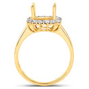 0.58 Carat Genuine White Diamond 14K Yellow Gold Semi Mount Ring - holds 9.00mm Round Gemstone-3