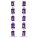 5.50 Carat Genuine Amethyst .925 Sterling Silver Earrings-1