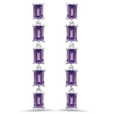 5.50 Carat Genuine Amethyst .925 Sterling Silver Earrings