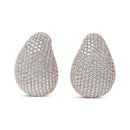 18K Rose Gold 13 1/5 Cttw Micro-Pave Diamond Sculptural Design Statement Omega Back Earrings (G-H Color, SI1-SI2 Clarity)-3