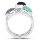 4.00 Carat Genuine Multi Stone .925 Sterling Silver Ring-2