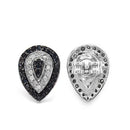 0.47 Carat Genuine Black Diamond & White Diamond .925 Sterling Silver Earrings-3