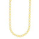14k Two-Tone Gold Multi-Textured Oval Link Fancy Necklace-3