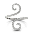 14k White Gold Diamond Open Flourish Style Ring (1/2 cttw)-2