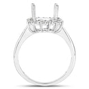 0.58 Carat Genuine White Diamond 14K White Gold Semi Mount Ring - holds 9.00mm Round Gemstone-3