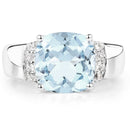 4.58 Carat Genuine Blue Topaz and White Topaz .925 Sterling Silver Ring-3