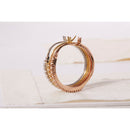14K Tri-Toned Gold 1/3 Cttw Diamond Triple Hoop Earrings (I-J Color, I2-I3 Clarity) - 22 MM-5