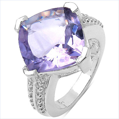 10.30 Carat Genuine Amethyst .925 Sterling Silver Ring - 0