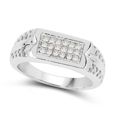 0.27 Carat Genuine White Diamond .925 Sterling Silver Ring - 0