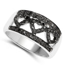 0.32 Carat Genuine Black Diamond .925 Sterling Silver Ring-2