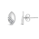 925 Sterling Silver 1/6 Cttw Diamond and Mirror Polish Pear Shape Stud Earrings (I-J Color, I2-I3 Clarity)-3