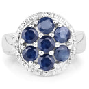 2.10 Carat Genuine Blue Sapphire .925 Sterling Silver Ring-3