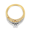 14K Yellow and White Gold 1 1/2 Cttw Round and Princess-Cut Diamond Band Ring (H-I Color, SI2-I Clarity)-3