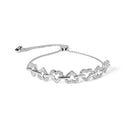 .925 Sterling Silver 1/2 Cttw Diamond Alternating Heart Link Adjustable Bolo Bracelet (I-J Color, I3 Clarity) - 4" to 10" Inches-1