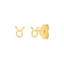 14K Yellow Gold Taurus Stud Earrings-1