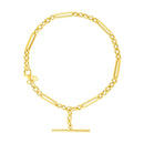 14k Yellow Gold 7 1/5 inch Alternating Oval and Round Chain Bracelet with Toggle-1