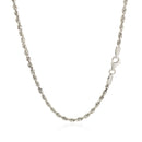 2.5mm 14k White Gold Solid Diamond Cut Rope Chain-3