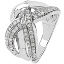 0.55 Carat Genuine White Diamond .925 Sterling Silver Ring-2