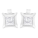 10K White Gold 1/2 Cttw Invisible Set Princess-Cut Diamond Stud Earrings (H-I Color, SI2-I1 Clarity)-3