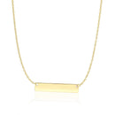 14k Yellow Gold Smooth Flat Horizontal Bar Style Necklace-1
