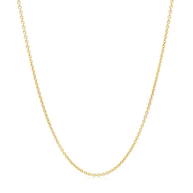 14k Yellow Gold Round Cable Link Chain 1.2mm - 0